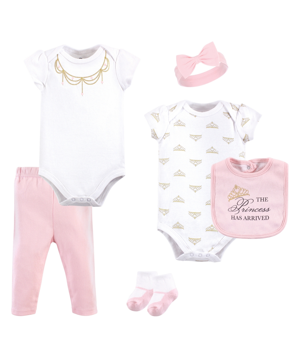 Little Treasure Baby Girls Treasure Baby Layette 6-Piece Set, Party Dress