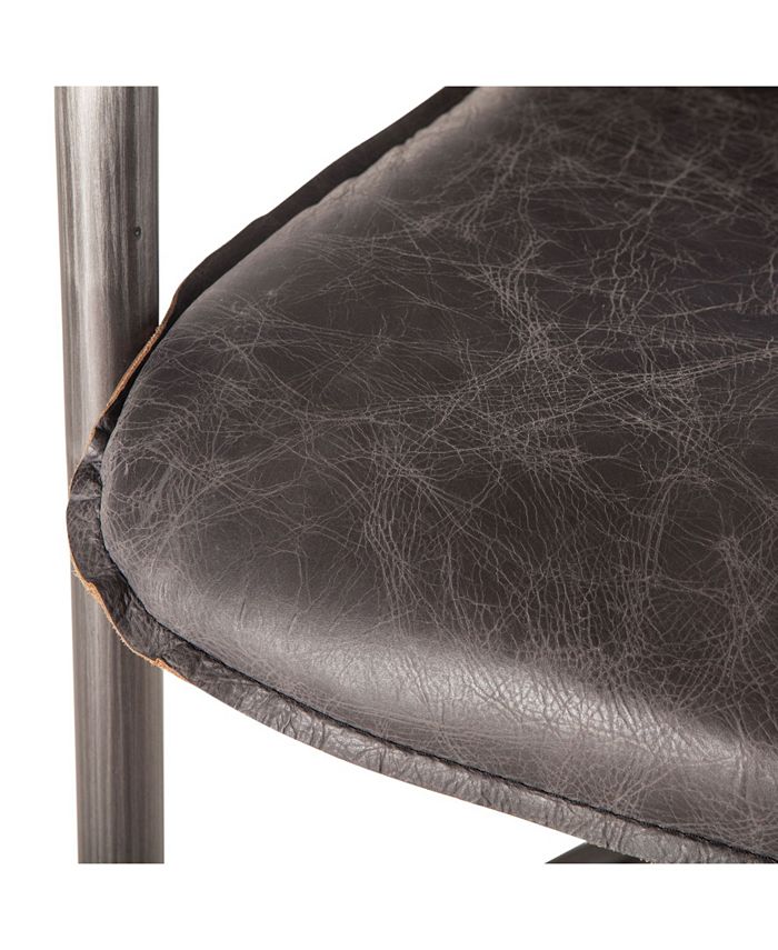 World Interiors Chiavari Distressed Leather Counter Chairs, Set of 2