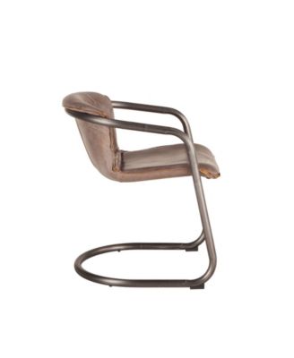 World Interiors Chiavari Distressed Leather Dining Chairs, Set of 2