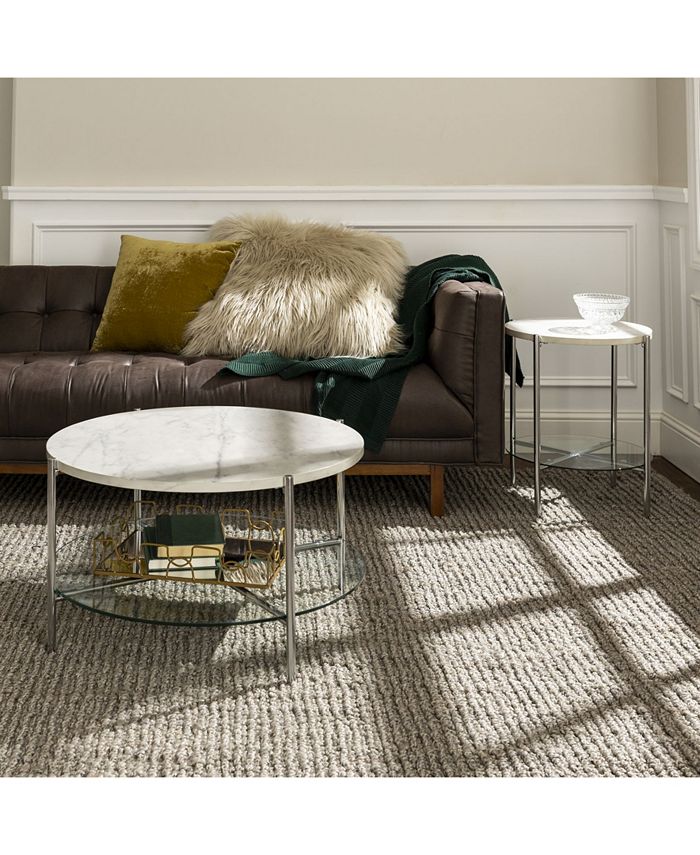 Walker Edison 2Piece Round Coffee Table Set Macy's