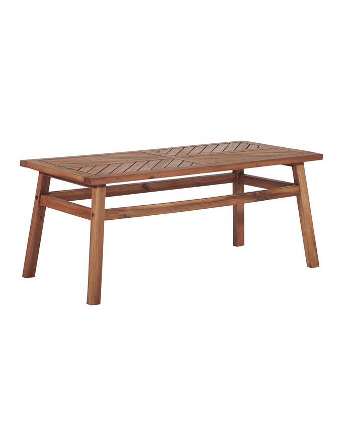 Walker Edison Patio Wood Coffee Table Macy's