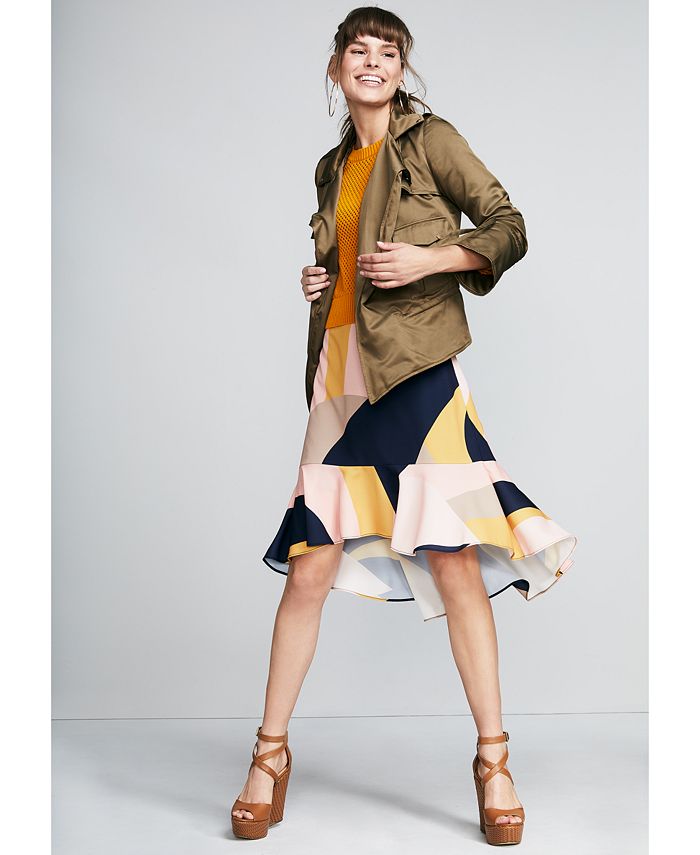Bar III Colorblocked Trumpet Skirt, Created for Macy's Macy's