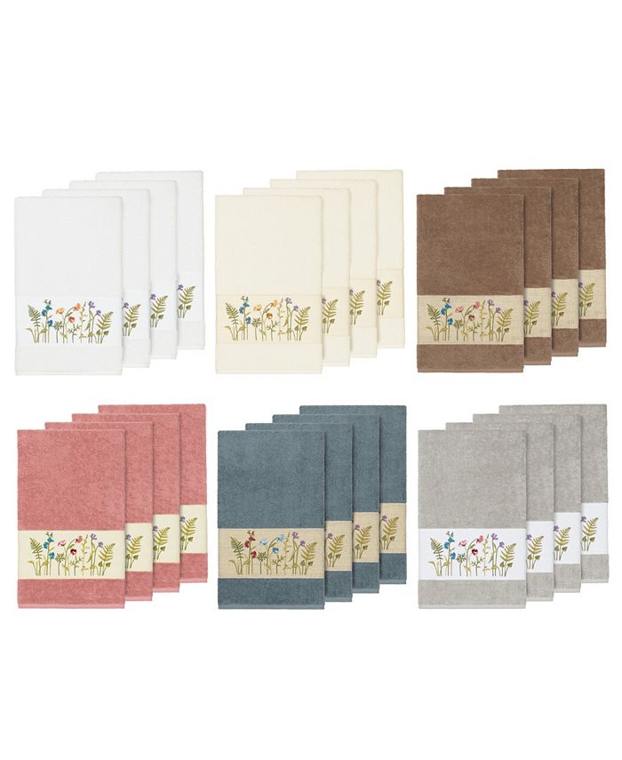 Linum Home - Turkish Cotton Serenity 4-Pc. Embellished Bath Towel Set