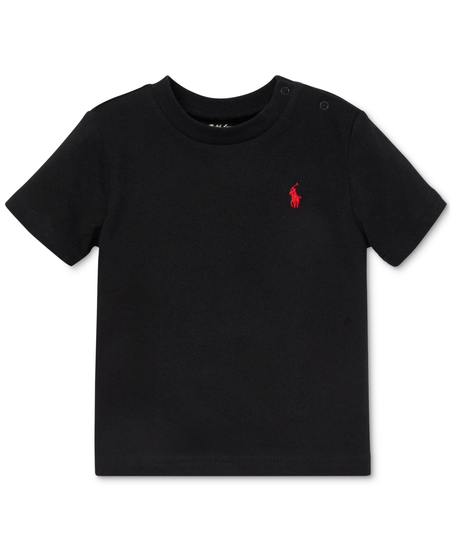 Футболка Polo Ralph Lauren Cotton Crewneck Embroidered Pony T-Shirt для мальчиков-малышей, цвет: Чёрный — фото 1