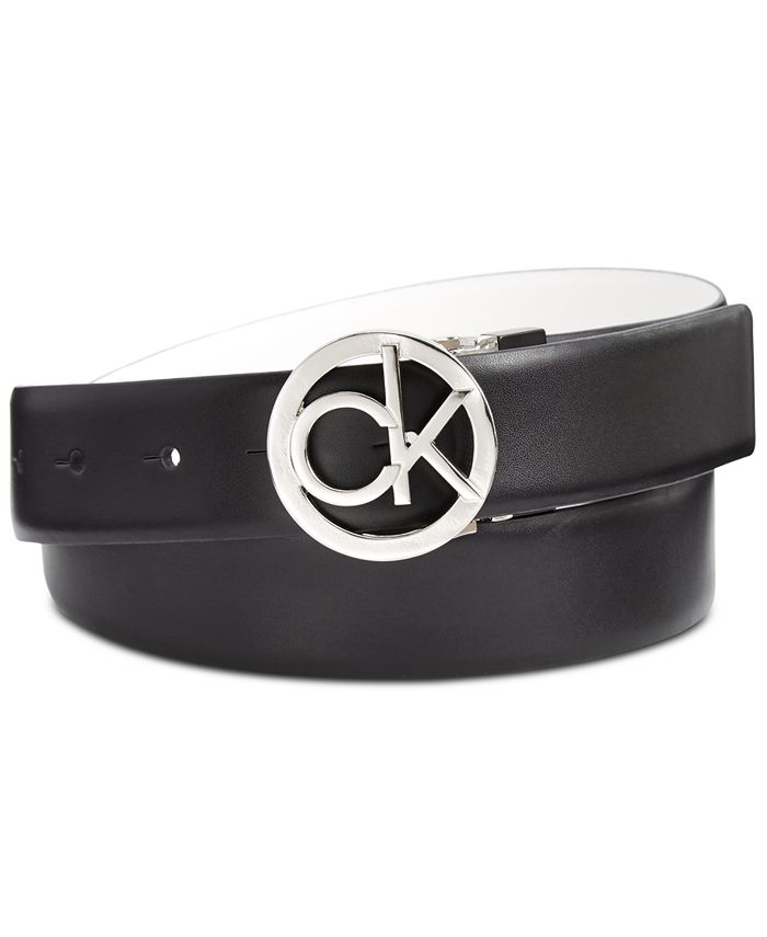 Calvin Klein Retro Logo Reversible Leather Belt - Macy's