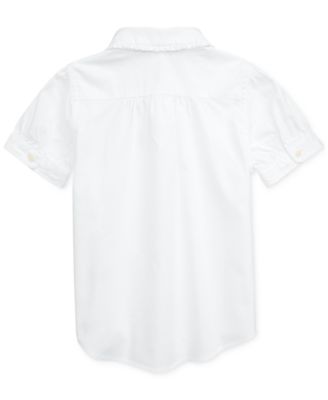 Girls 2T-6X Short-Sleeve Solid Oxford Shirt