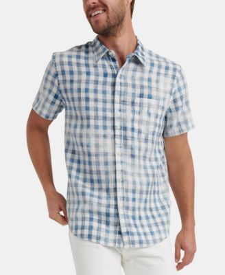 Lucky Brand Men's Plaid Brushed Jersey Shirt - Vintage Style Button-Down With Front Pockets