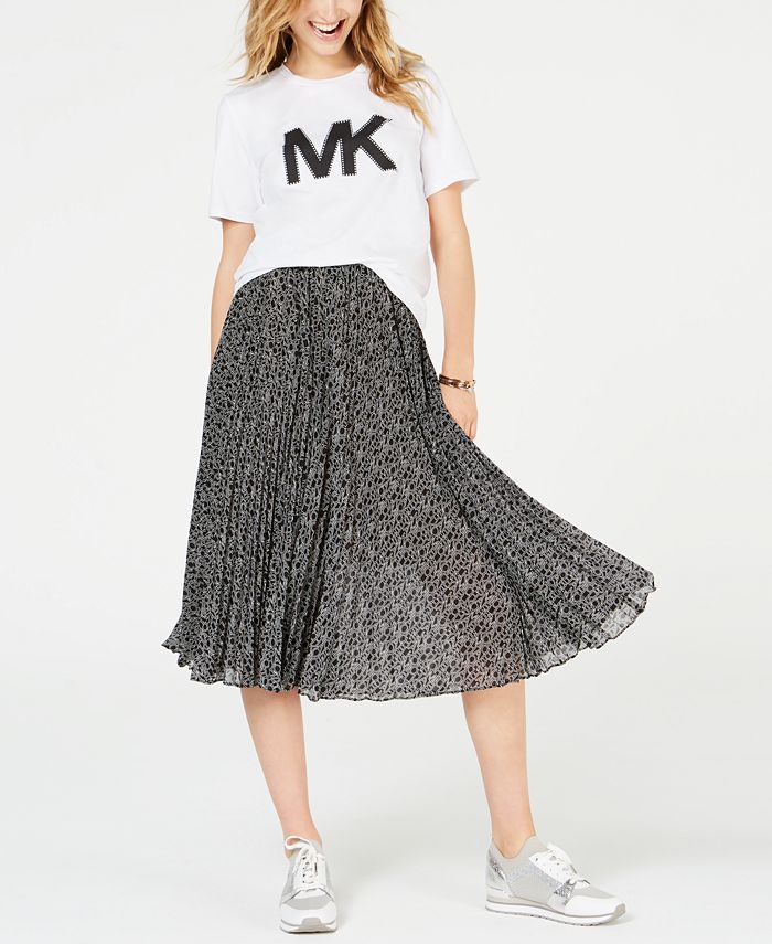 Michael Kors Logo Pleated Skirt - Macy's