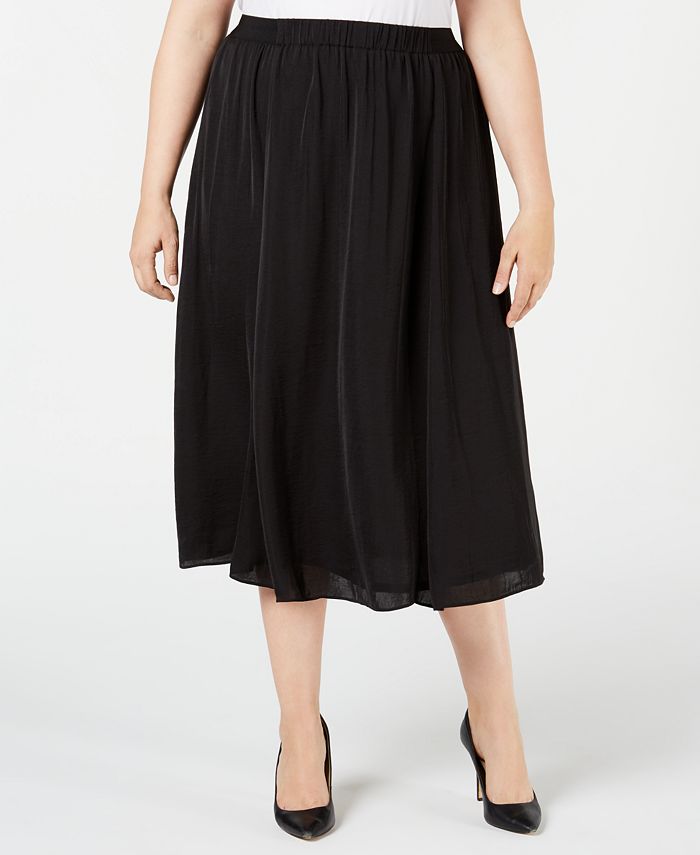 Alfani Plus Size Washed-Satin A-Line Skirt, Created for Macy's - Macy's