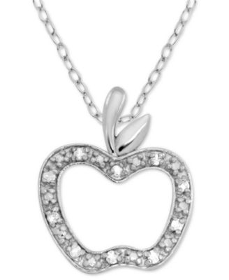 diamond apple pendant