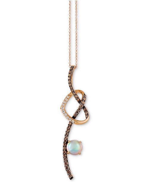 Le Vian Neopolitan Opal 5 8 Ct T W Vanilla Diamonds 1 10 Ct T W Chocolate Diamonds 1 2 Ct T W Pendant Necklace In 14k Rose Gold Reviews Necklaces Jewelry Watches Macy S