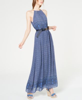 michael kors belted maxi dress