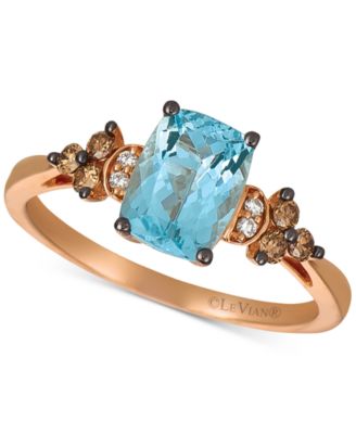 Le Vian - Aquamarine (1-1/6 ct. t.w.) & Diamond (1/5 ct. t.w.) Ring in 14k Rose Gold