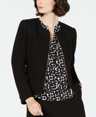 calvin klein collarless blazer