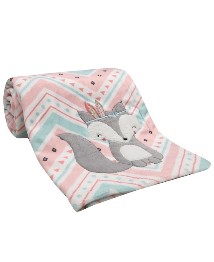 Lambs & Ivy Little Spirit Chevron Fox Luxury Baby Blanket Macy's