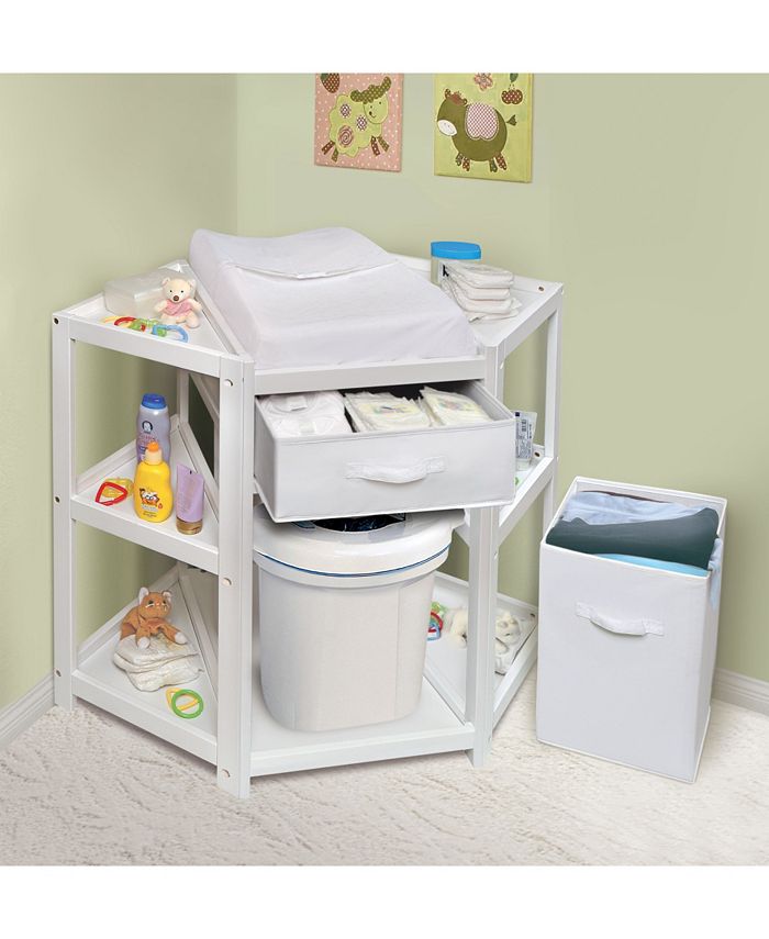 Badger Basket Diaper Corner Baby Changing Table with Hamper and Basket OVERMAX Macy's