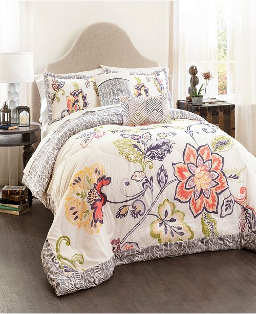 Lush Decor Aster Quilted 5 Pc King Comforter Set Reviews Bed