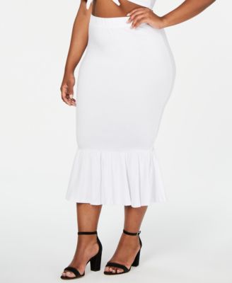 Rebdolls - Foolish Mermaid Hem Bodycon Midi Skirt by The Workshop at Macy's, Regular & Plus Sizes