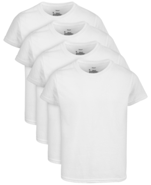 image of Hanes Little & Big Boys 4-Pk. Crew-Neck Tagless T-Shirts