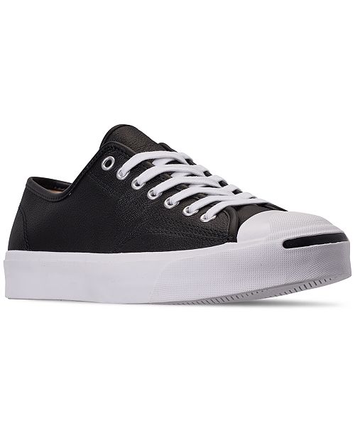 Converse Men S Jack Purcell Tumbled Leather Casual Sneakers From