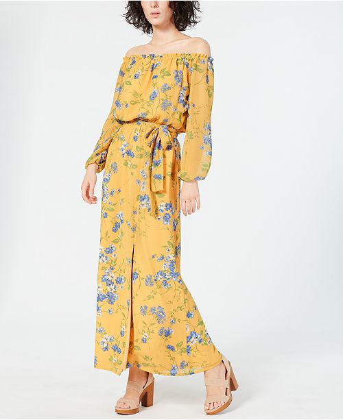 Inc International Concepts Inc Long Sleeve Off The Shoulder Floral
