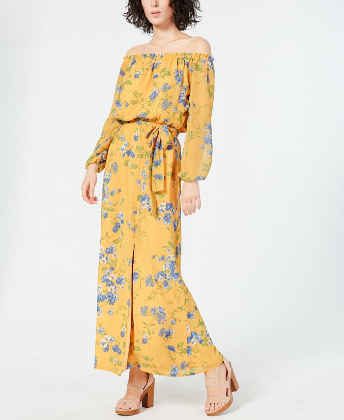 INC International Concepts INC Long Sleeve Off the Shoulder Floral