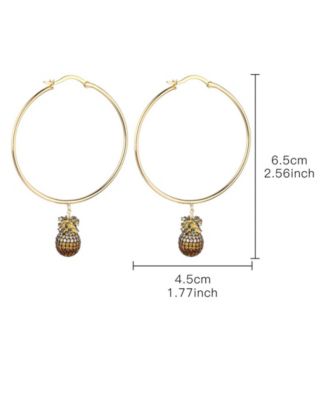 Cubic Zirconia Pineapple Hoop Earring