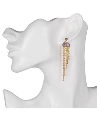 nOir Pink Cubic Zirconia Flamingo Statement Earring