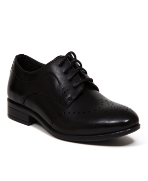 image of Deer Stags Little and Big Boys Zeke Classic Dress Comfort Perforated Wingtip Oxford