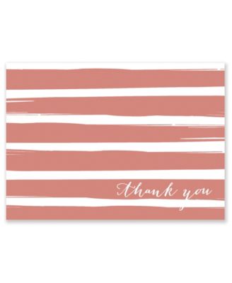 Brush Striped Thank You Note Boxed Cards - Macy's