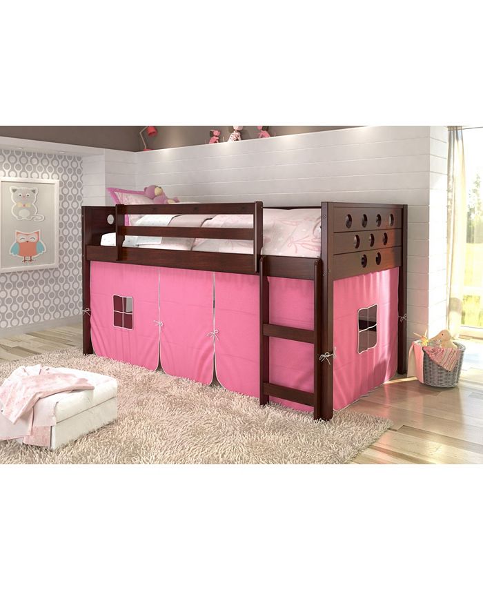 Donco Kids Twin Circles Low Loft Bed with Tent Macy's