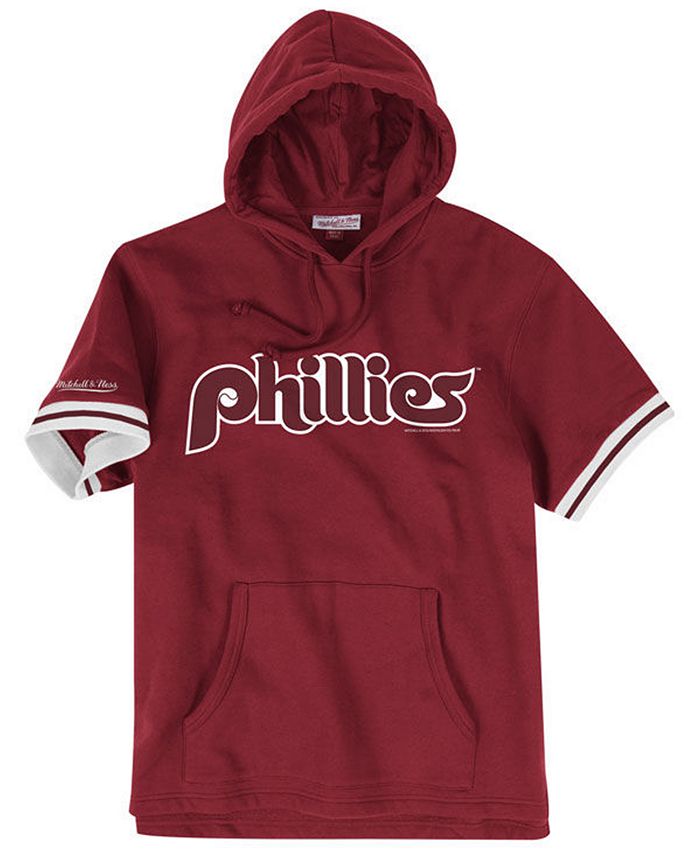 Mens Philadelphia Phillies Mitchell & Ness Hooded Short Sleeve Baseball  Shirt