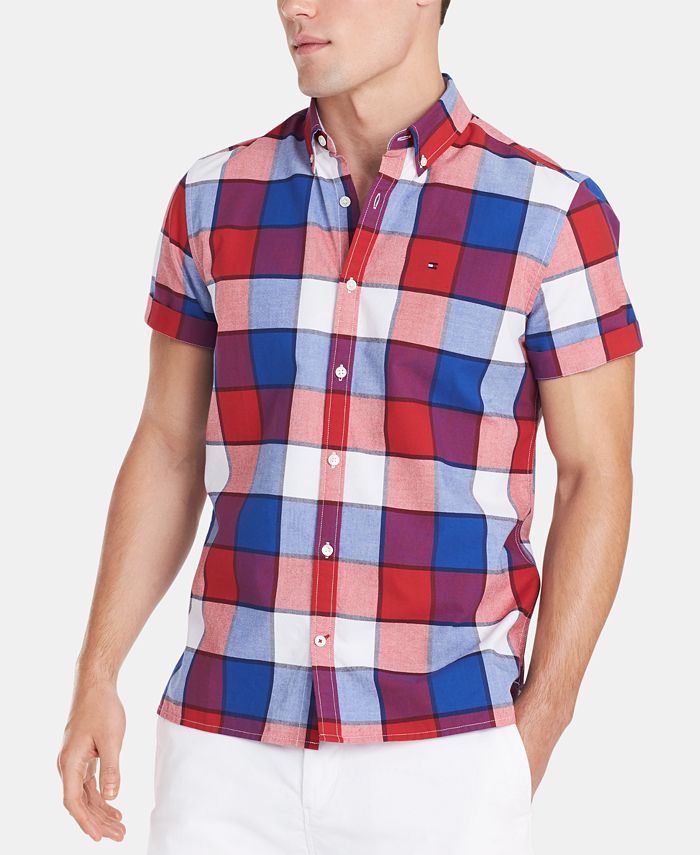 Tommy Hilfiger Men's Big and Tall Plaid Shirt, Created for Macy's Macy's