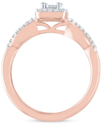 Diamond Bridal Set (1/4 ct. t.w.) in 14k Rose Gold Over Sterling Silver