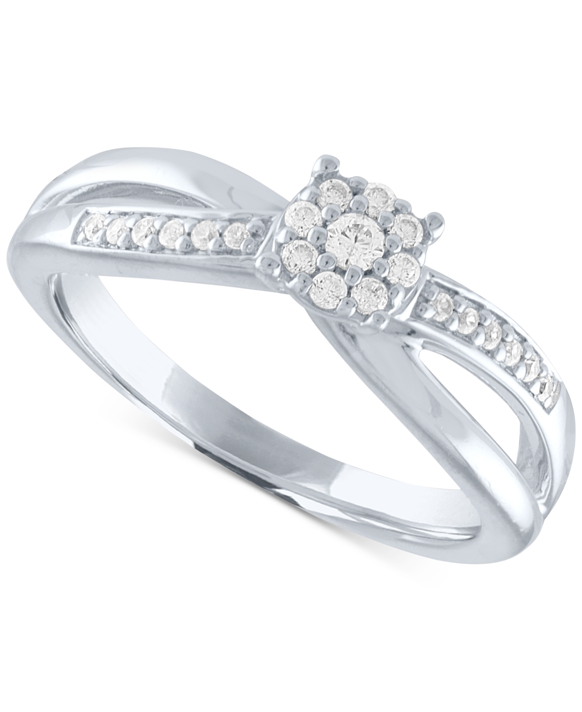 Diamond Cluster Promise Ring (1/6 ct. t.w.) in Sterling Silver - Sterling Silver