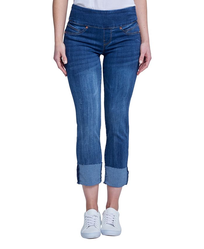 Seven7 Tummy Toner High Cuff Jeans - Macy's