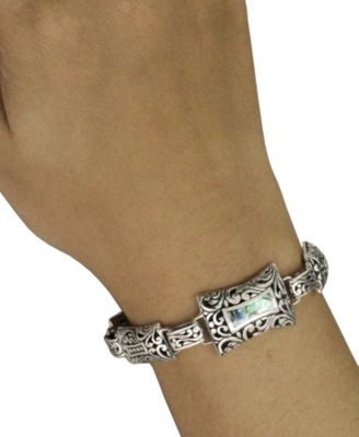 DEVATA Bali Heritage Signature Carving Sterling Silver Bracelet ...