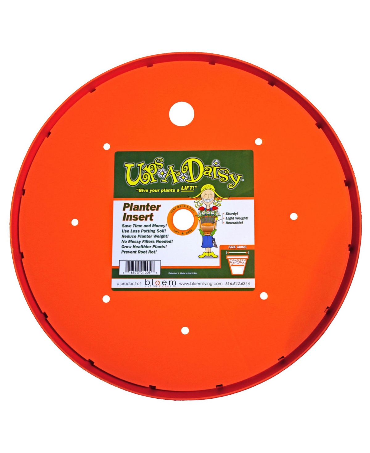 Ups-a-Daisy T6323 Planter Pot Attachment, 13in - Orange