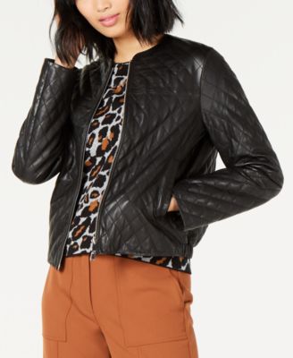 Marella - Quilted Leather Bomber Jacket