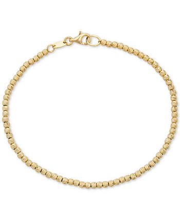 Italian Gold Beaded Bracelet in 14k Gold - Macy's