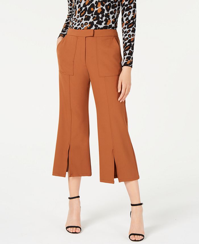 Marella Slit-Front Cropped Flare Pants - Macy's