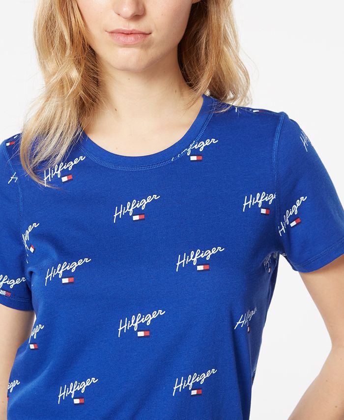 Tommy Hilfiger Printed Logo Top - Macy's