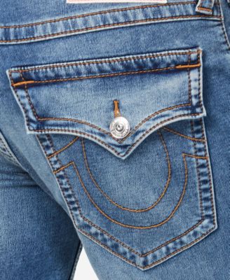 True Religion Men's Ricky Flap Relaxed-Straight Fit Stretch Denim Shorts