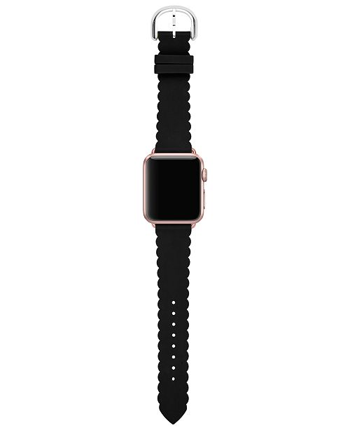 kate spade new york Women's Black Scalloped Silicone Apple Watch Strap ...