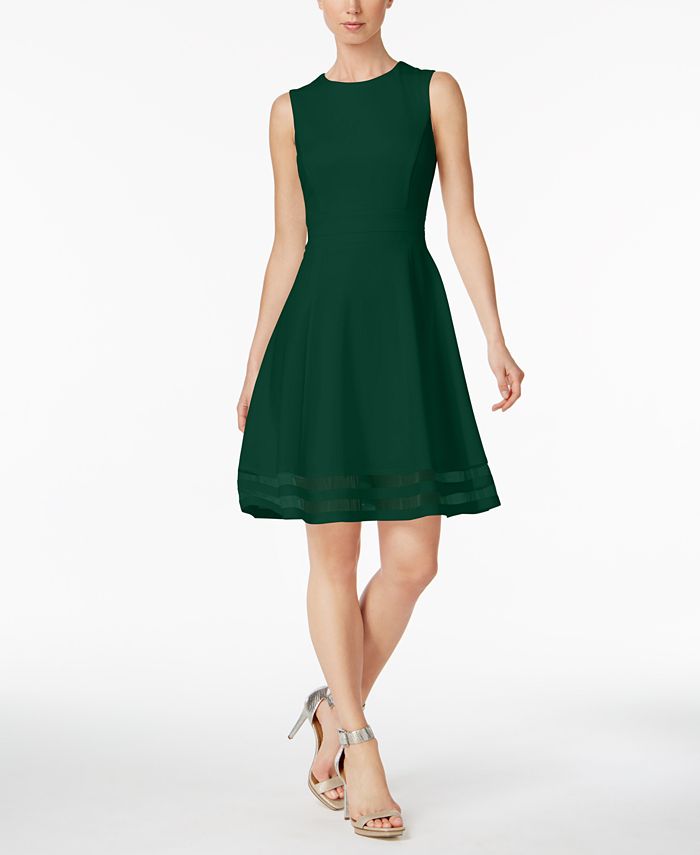 Calvin Klein Illusion-Trim Fit & Flare Dress, Regular & Petite Sizes &  Reviews - Dresses - Women - Macy's