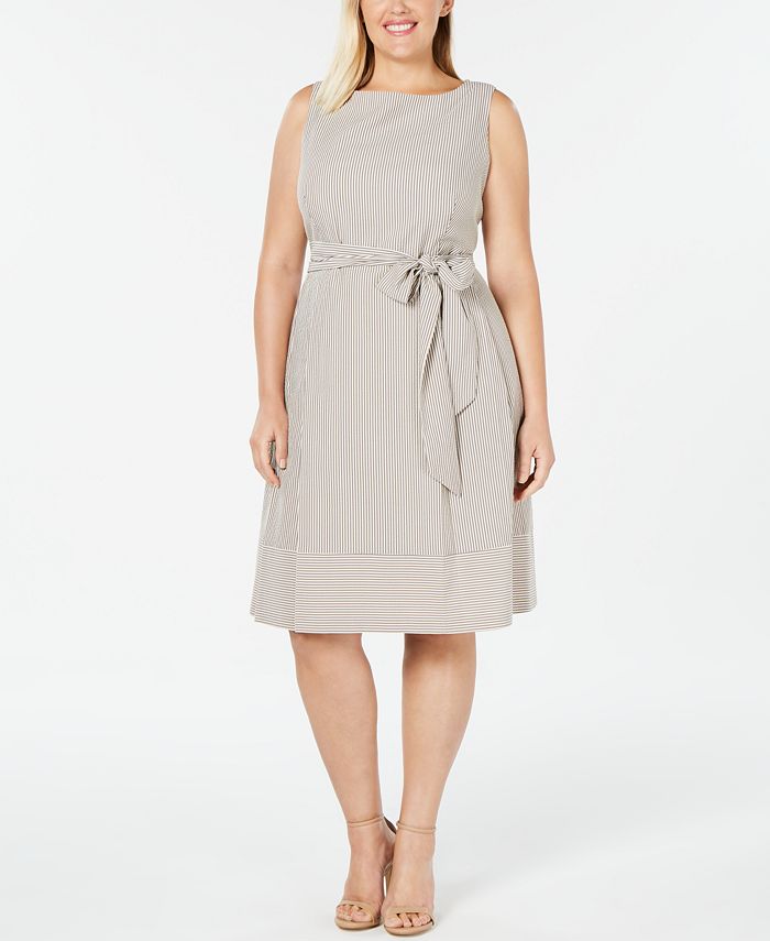 Anne Klein Plus Size Seersucker A Line Dress Macys 1576