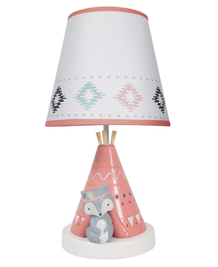 Lambs & Ivy Little Spirit Southwest Fox and Teepee Nursery Lamp with