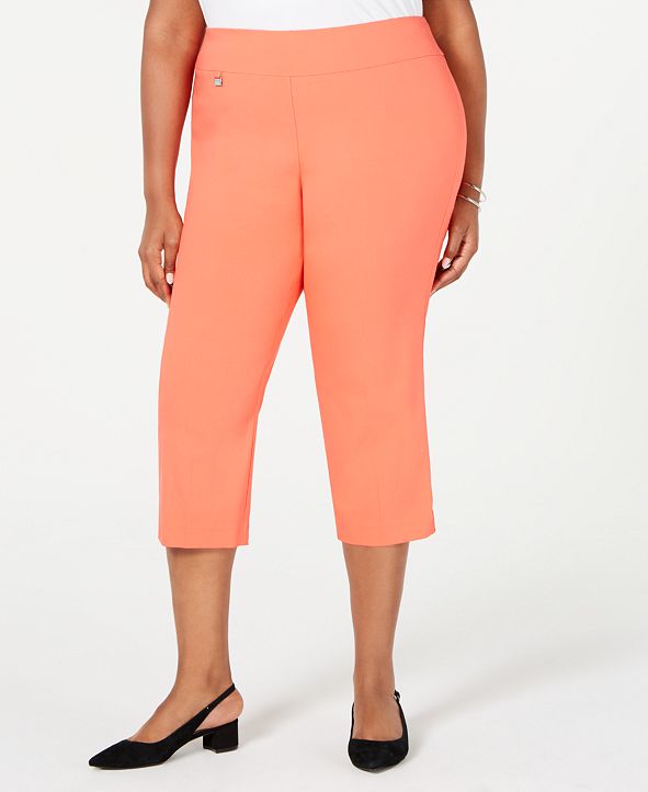 Alfani Plus & Petite Plus Size Tummy-Control Capri Pants, Created for ...