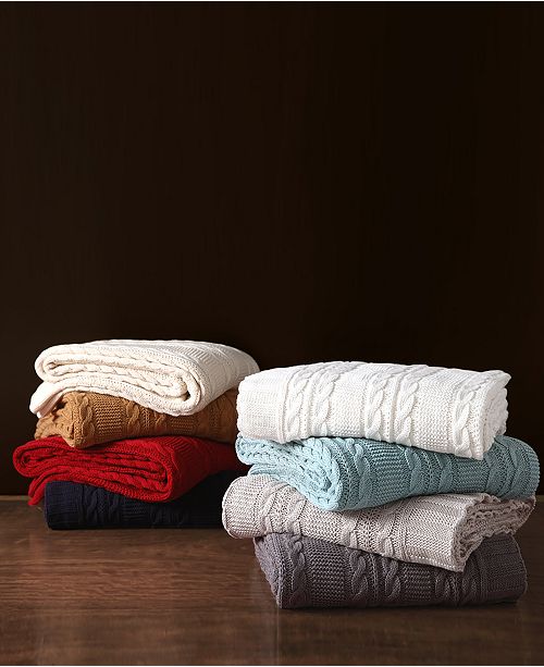 VCNY Home Dublin Cable Knit 50x70 Throw Blanket & Reviews Blankets