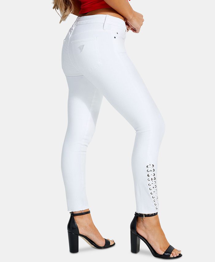 GUESS Sexy Curve Lace-Up Skinny Jeans - Macy's